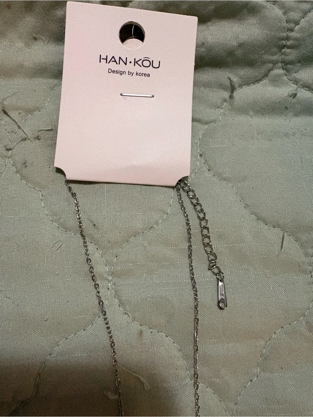 Silver Vertical Bar Necklace with Three Clear Stones - Women Jewelry
